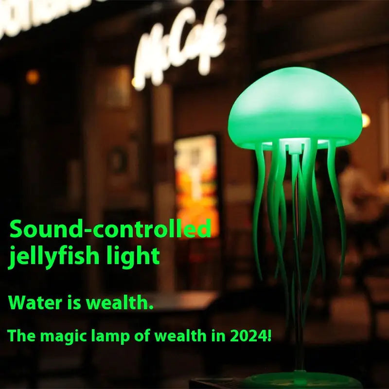 LED Jellyfish Mood Lamp – Smart, Portable Night Light for Bedside or Desk