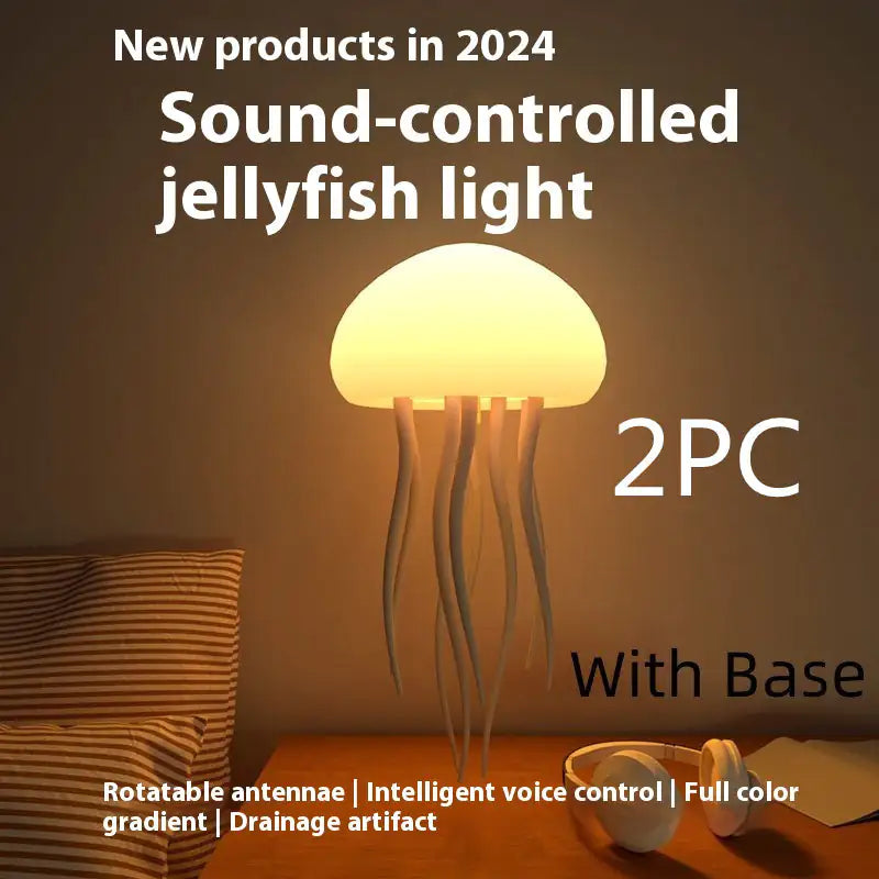 LED Jellyfish Mood Lamp – Smart, Portable Night Light for Bedside or Desk