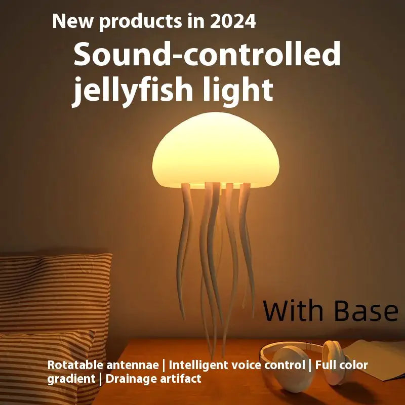 LED Jellyfish Mood Lamp – Smart, Portable Night Light for Bedside or Desk