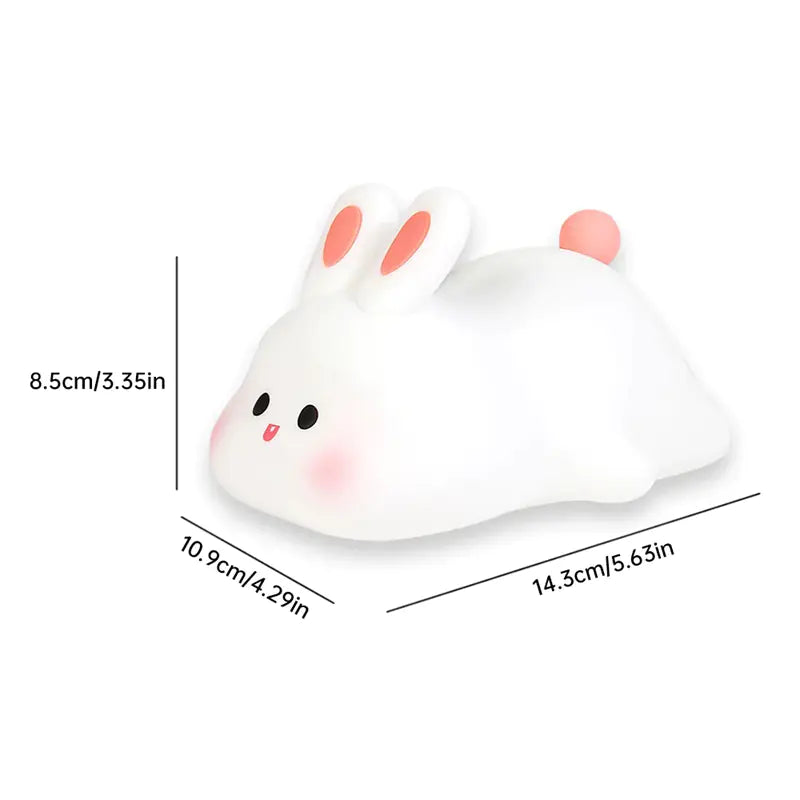 Cute Bunny LED Night Light – Touch Sensor Silicone Lamp for Kids & Home Decor