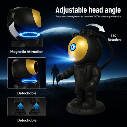 Astronaut Galaxy Star Projector – LED Night Light with Remote & Timer