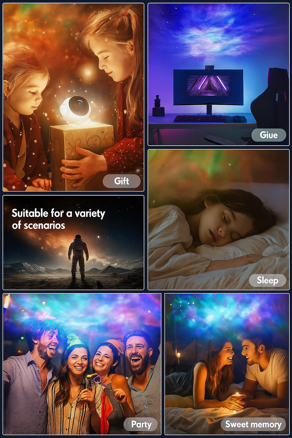 Astronaut Galaxy Star Projector – LED Night Light with Remote & Timer