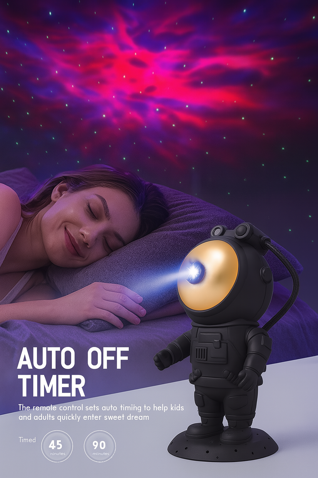 Astronaut Galaxy Star Projector – LED Night Light with Remote & Timer