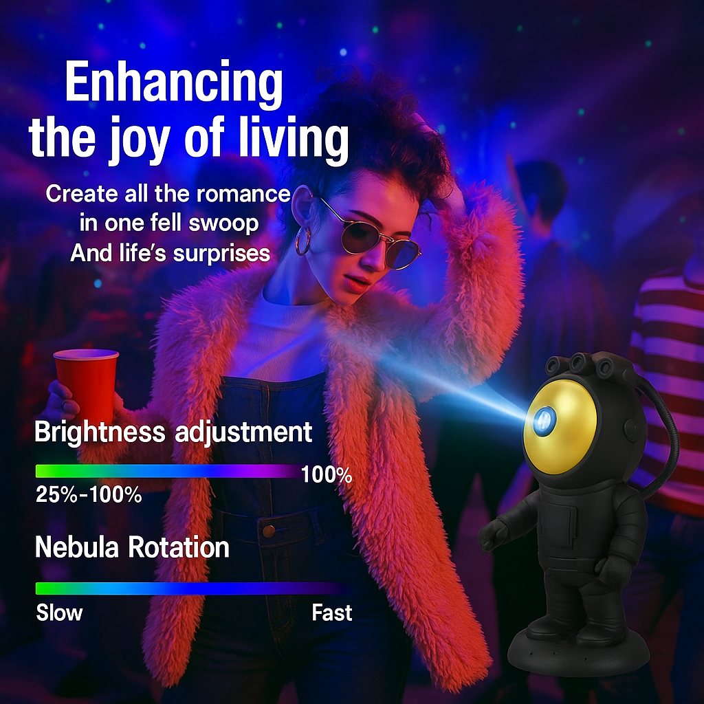 Astronaut Galaxy Star Projector – LED Night Light with Remote & Timer