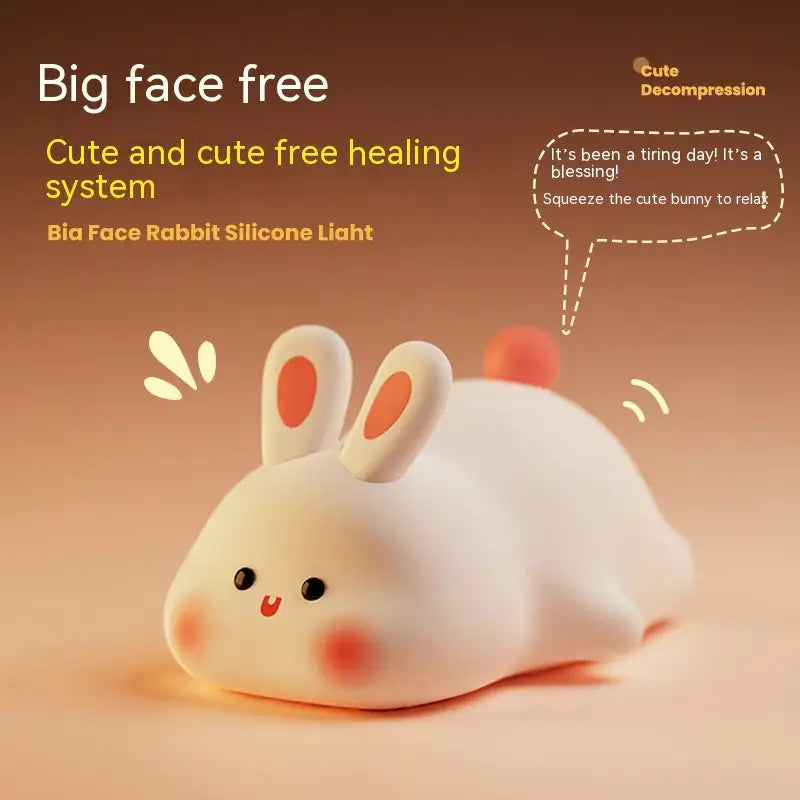 Cute Bunny LED Night Light – Touch Sensor Silicone Lamp for Kids & Home Decor
