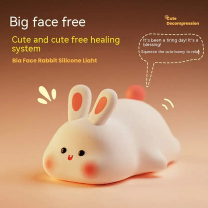 Cute Bunny LED Night Light – Touch Sensor Silicone Lamp for Kids & Home Decor