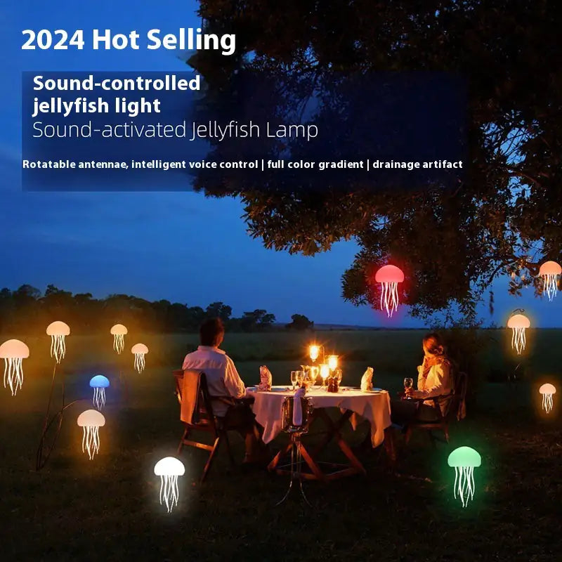 LED Jellyfish Mood Lamp – Smart, Portable Night Light for Bedside or Desk