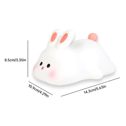 Cute Bunny LED Night Light – Touch Sensor Silicone Lamp for Kids & Home Decor